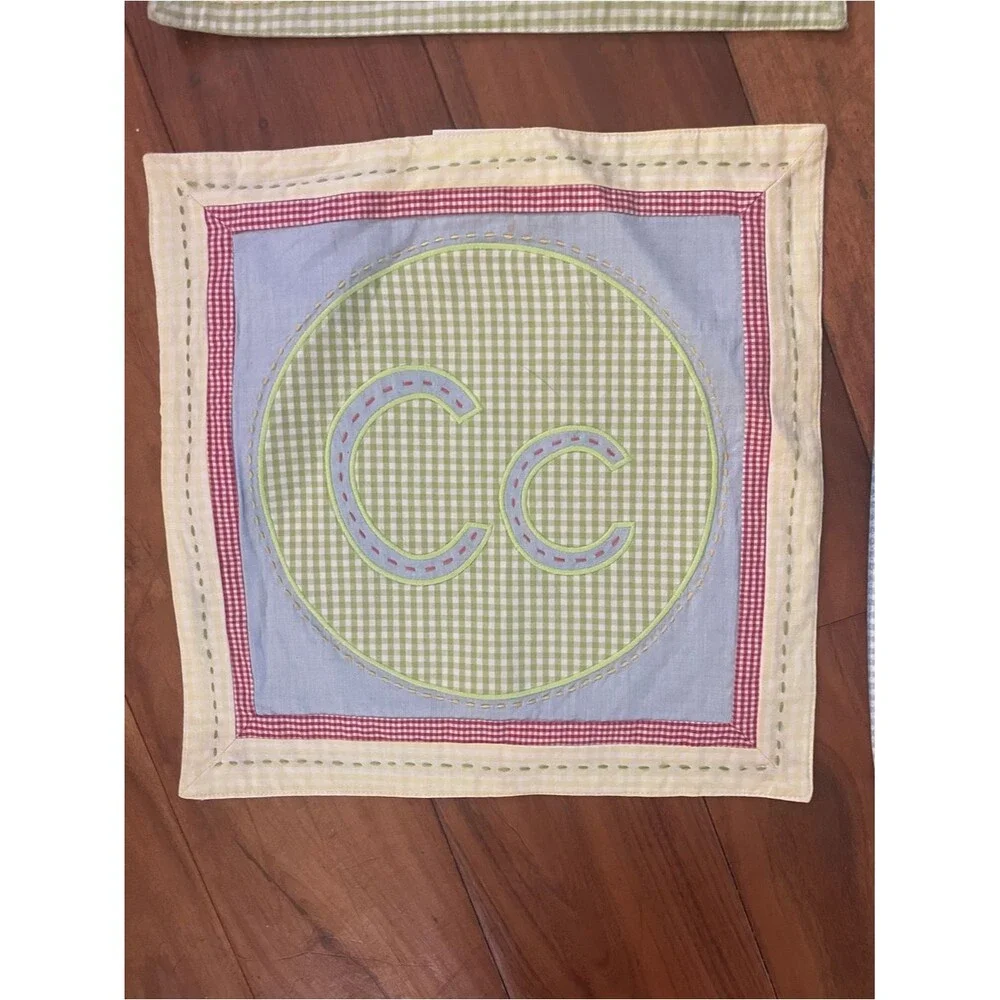 Pottery barn kids ABCs cloth quilted squares placemats hanging decor nursery